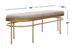 Safavieh Sylva Oval Bench , BCH6202 - Grey Velvet/Gold