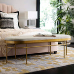 Safavieh Sylva Oval Bench , BCH6202 - Grey Velvet/Gold