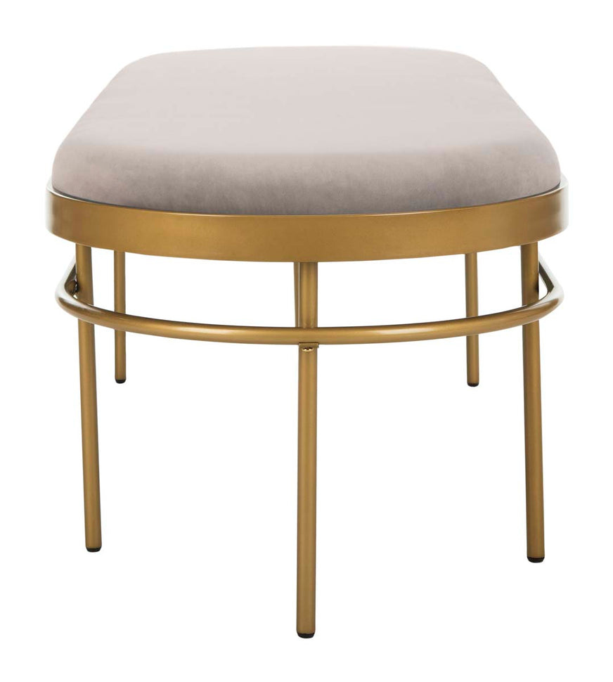 Safavieh Sylva Oval Bench , BCH6202 - Grey Velvet/Gold