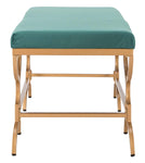 Safavieh Juliet Rectangular Bench , BCH6203 - Emerald Velvet/Gold
