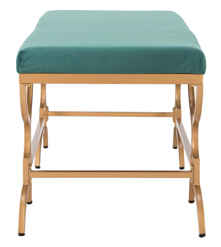Safavieh Juliet Rectangular Bench , BCH6203 - Emerald Velvet/Gold
