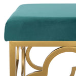 Safavieh Fleur Rectangle Bench , BCH6205 - Emerald Velvet/Gold