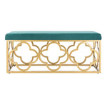 Safavieh Fleur Rectangle Bench , BCH6205 - Emerald Velvet/Gold