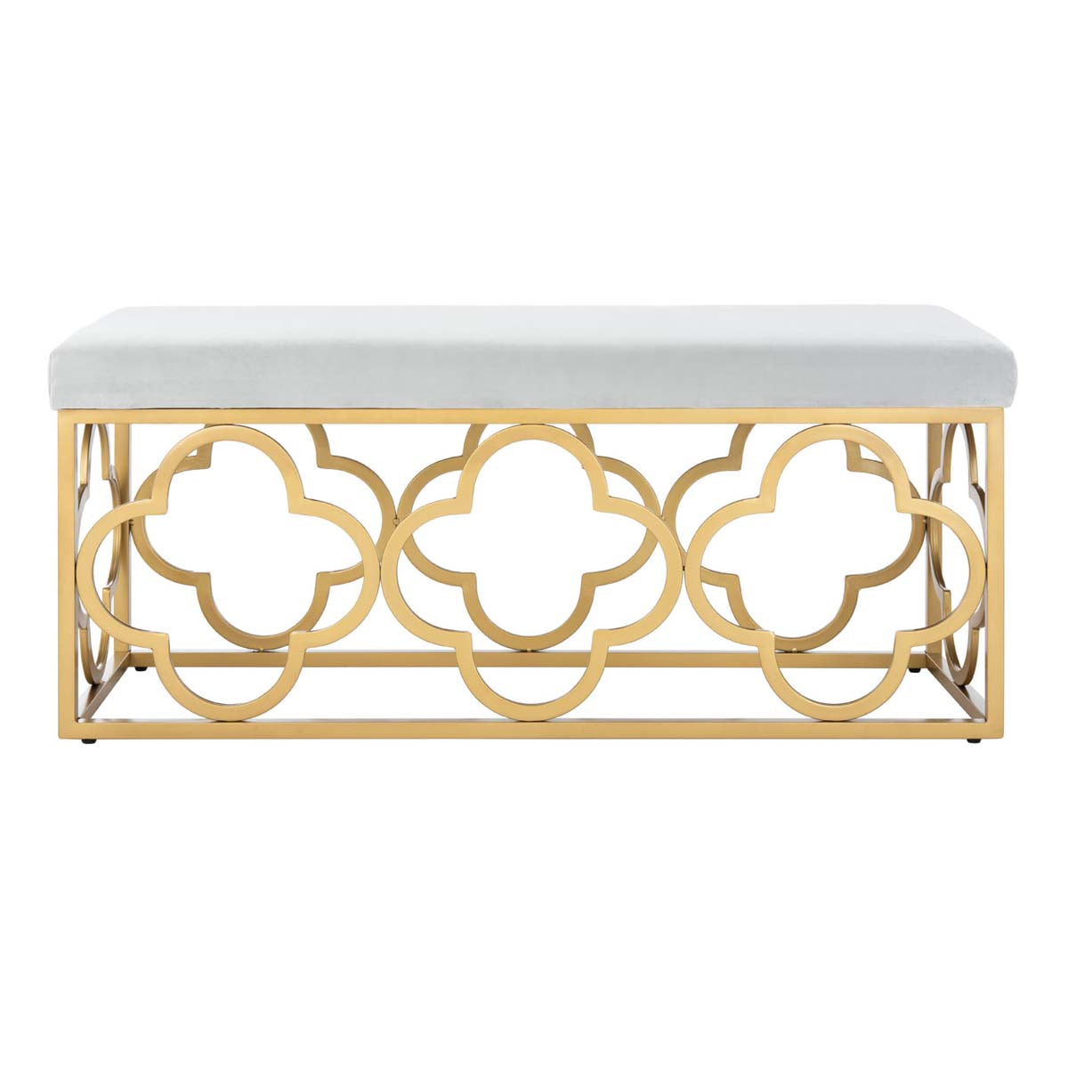 Safavieh Fleur Rectangle Bench , BCH6205 - Grey Velvet/Gold