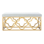 Safavieh Fleur Rectangle Bench , BCH6205 - Grey Velvet/Gold