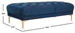 Safavieh Zarya Tufted Rectangular Bench , BCH6300 - Navy Velvet/Brass