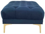 Safavieh Zarya Tufted Rectangular Bench , BCH6300 - Navy Velvet/Brass