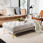 Safavieh Zarya Tufted Rectangular Bench , BCH6300 - Grey Velvet/Brass
