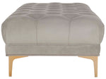 Safavieh Zarya Tufted Rectangular Bench , BCH6300 - Grey Velvet/Brass