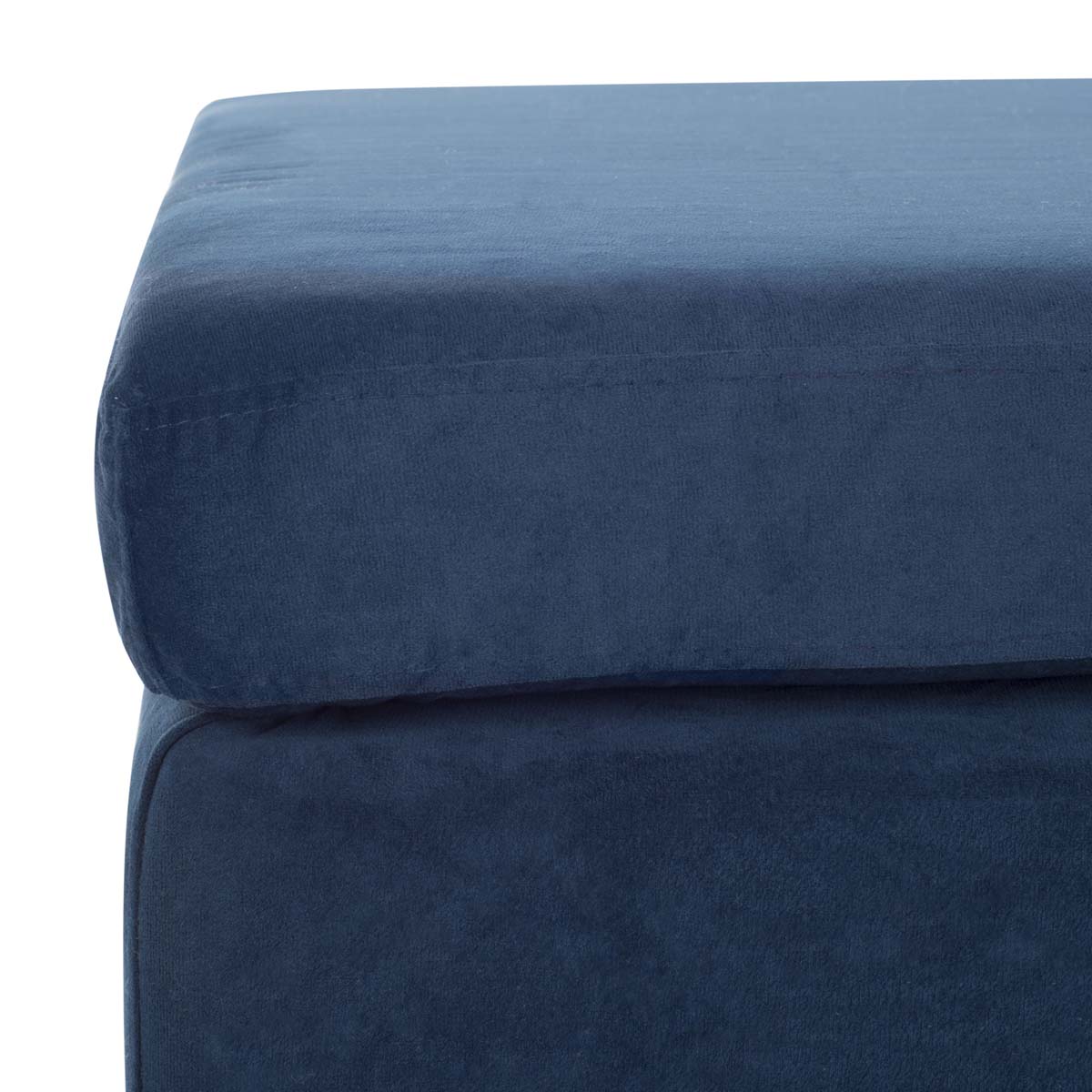 Safavieh Giovanna Square Ottoman , BCH6301 - Navy Velvet/Brass