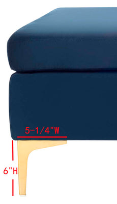 Safavieh Giovanna Square Ottoman , BCH6301 - Navy Velvet/Brass