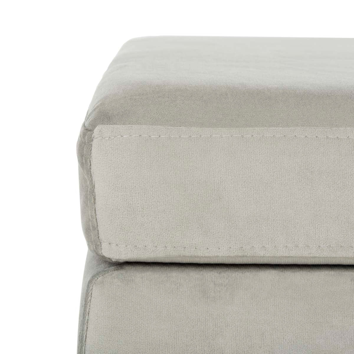 Safavieh Giovanna Square Ottoman , BCH6301 - Grey Velvet/Brass
