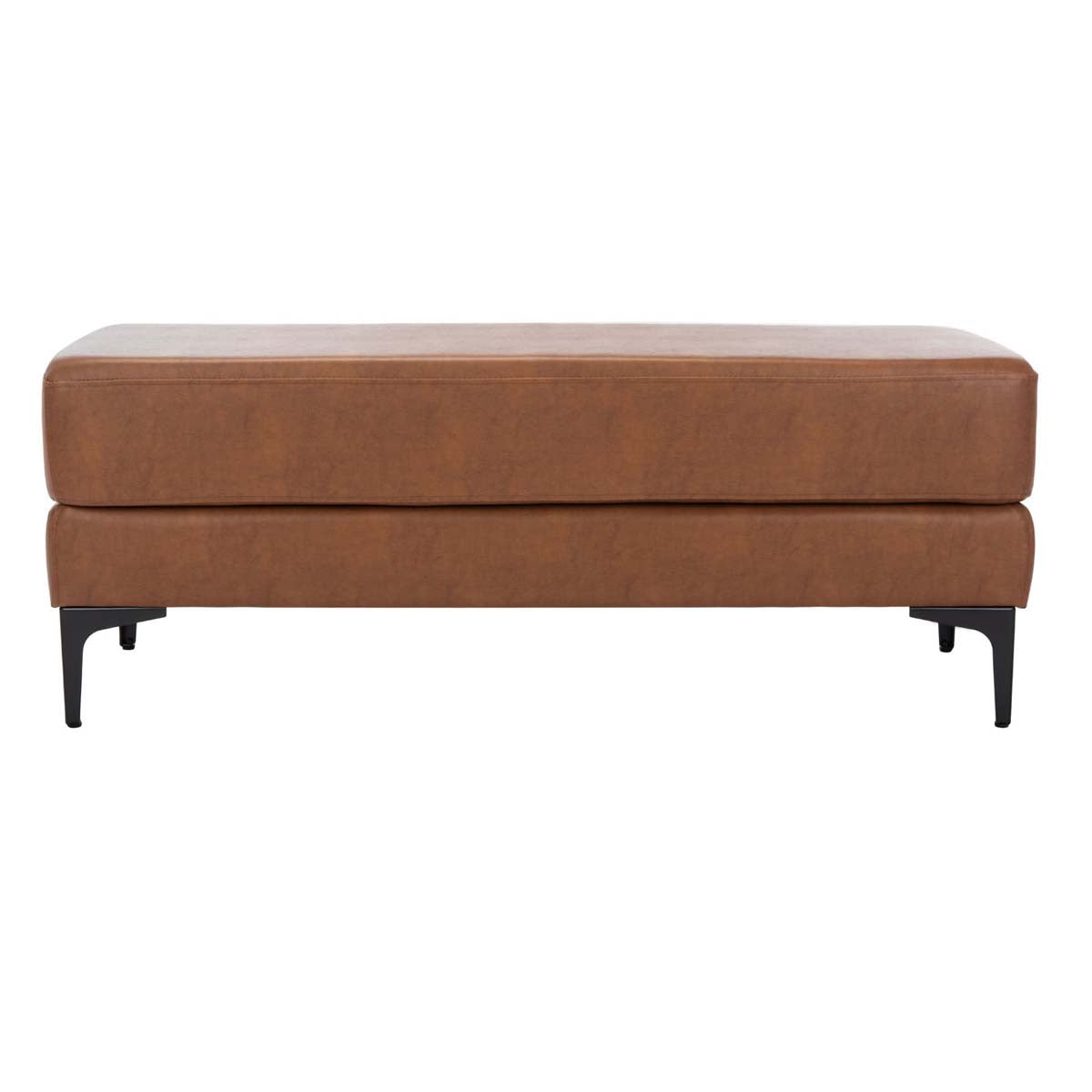 Safavieh Elise Rectangular Bench , BCH6302 - Brown Pu / Black