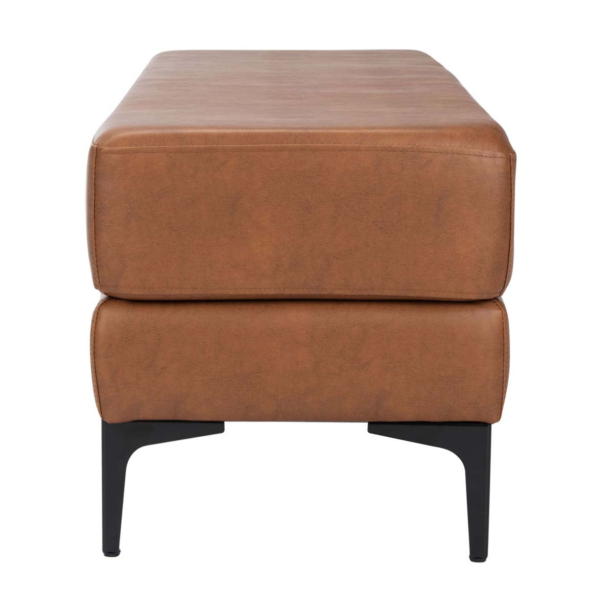 Safavieh Elise Rectangular Bench , BCH6302 - Brown Pu / Black