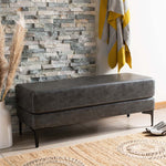Safavieh Elise Rectangular Bench , BCH6302 - Grey Pu / Black