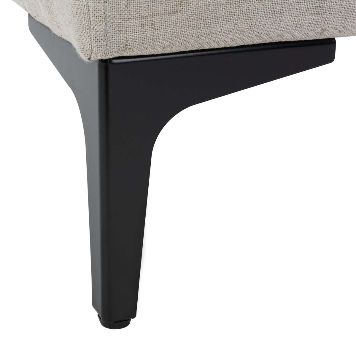 Safavieh Elise Rectangular Bench , BCH6302 - Light Grey Linen / Black