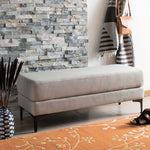 Safavieh Elise Rectangular Bench , BCH6302 - Light Grey Linen / Black