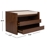 Safavieh Percy Storage Bench , BCH6400 - Walnut/Beige Linen