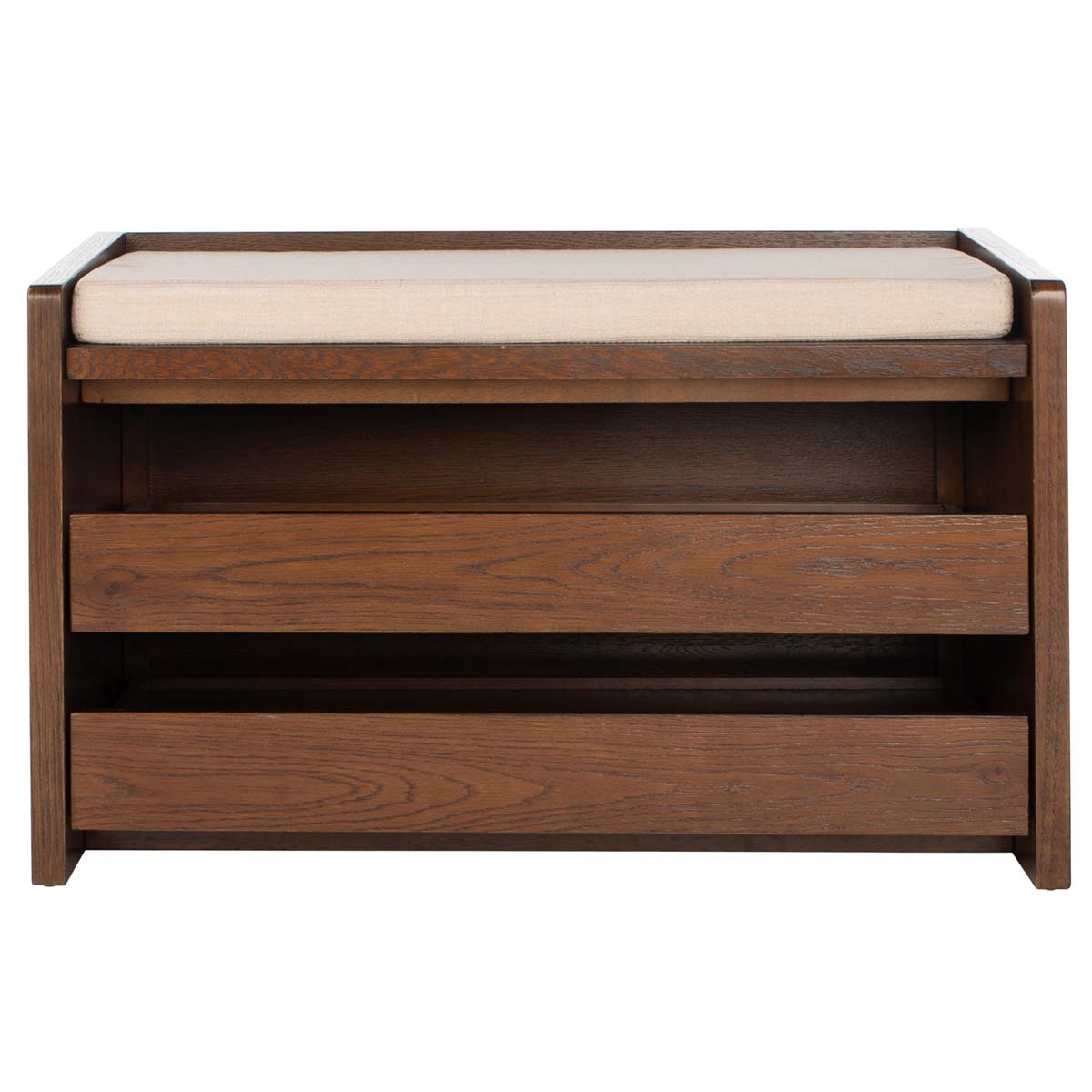 Safavieh Percy Storage Bench , BCH6400 - Walnut/Beige Linen