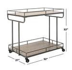 Safavieh Dawson 2 Tier Rectangle Bar Cart , BCT6200 - Oak/GunMetal