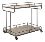 Safavieh Dawson 2 Tier Rectangle Bar Cart , BCT6200 - Oak/GunMetal