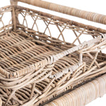 Safavieh Ambrose 2 Tier Rattan Bar Cart , BCT6500 - Grey Wash/Antique Brass Wheels