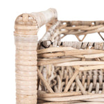 Safavieh Ambrose 2 Tier Rattan Bar Cart , BCT6500 - Grey Wash/Antique Brass Wheels