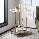 Safavieh Capri 2 Tier Rectangle Bar Cart , BCT8003 - Gold/Mirror