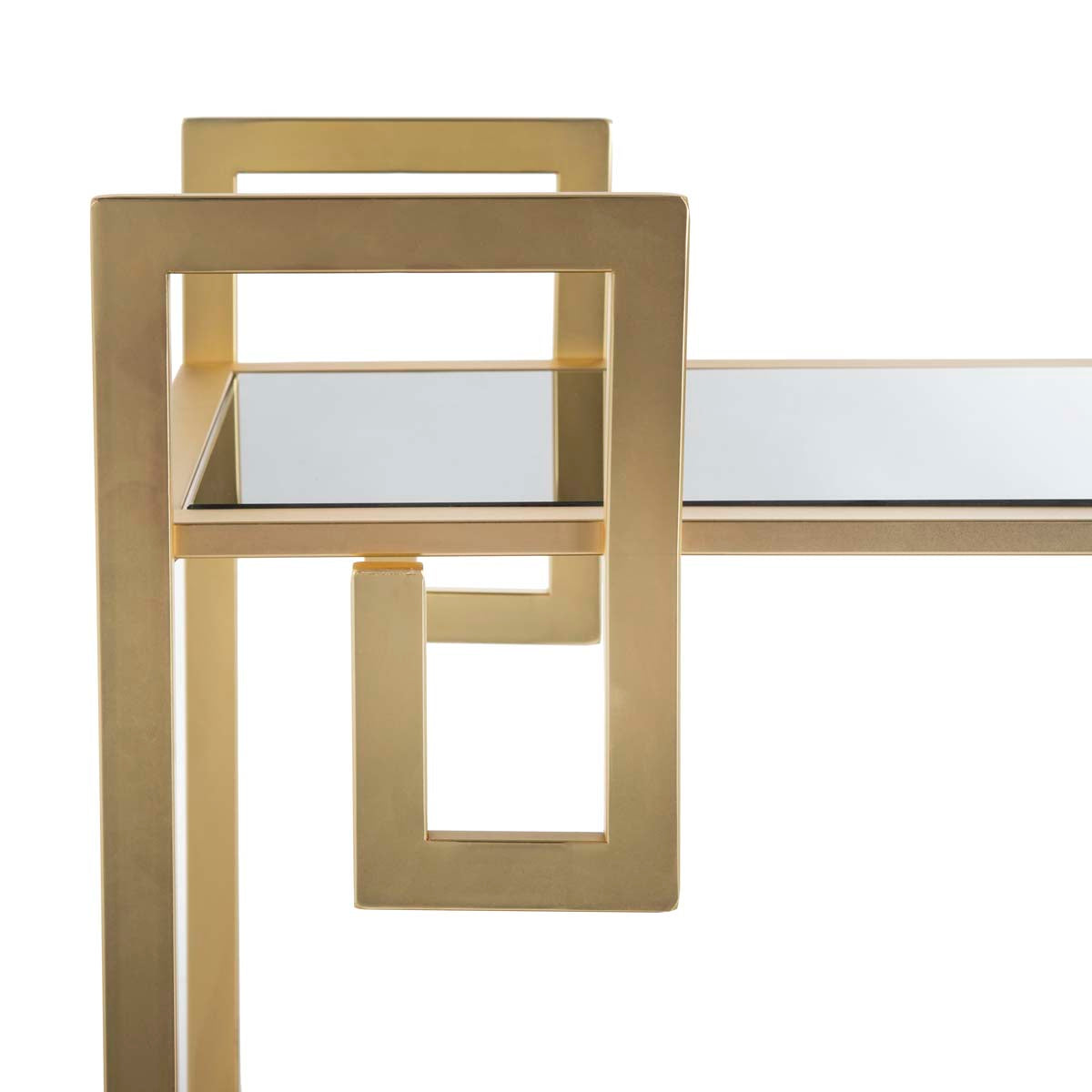 Safavieh Eliza 2 Tier Bar Cart , BCT8005 - Matte Brass/Glass