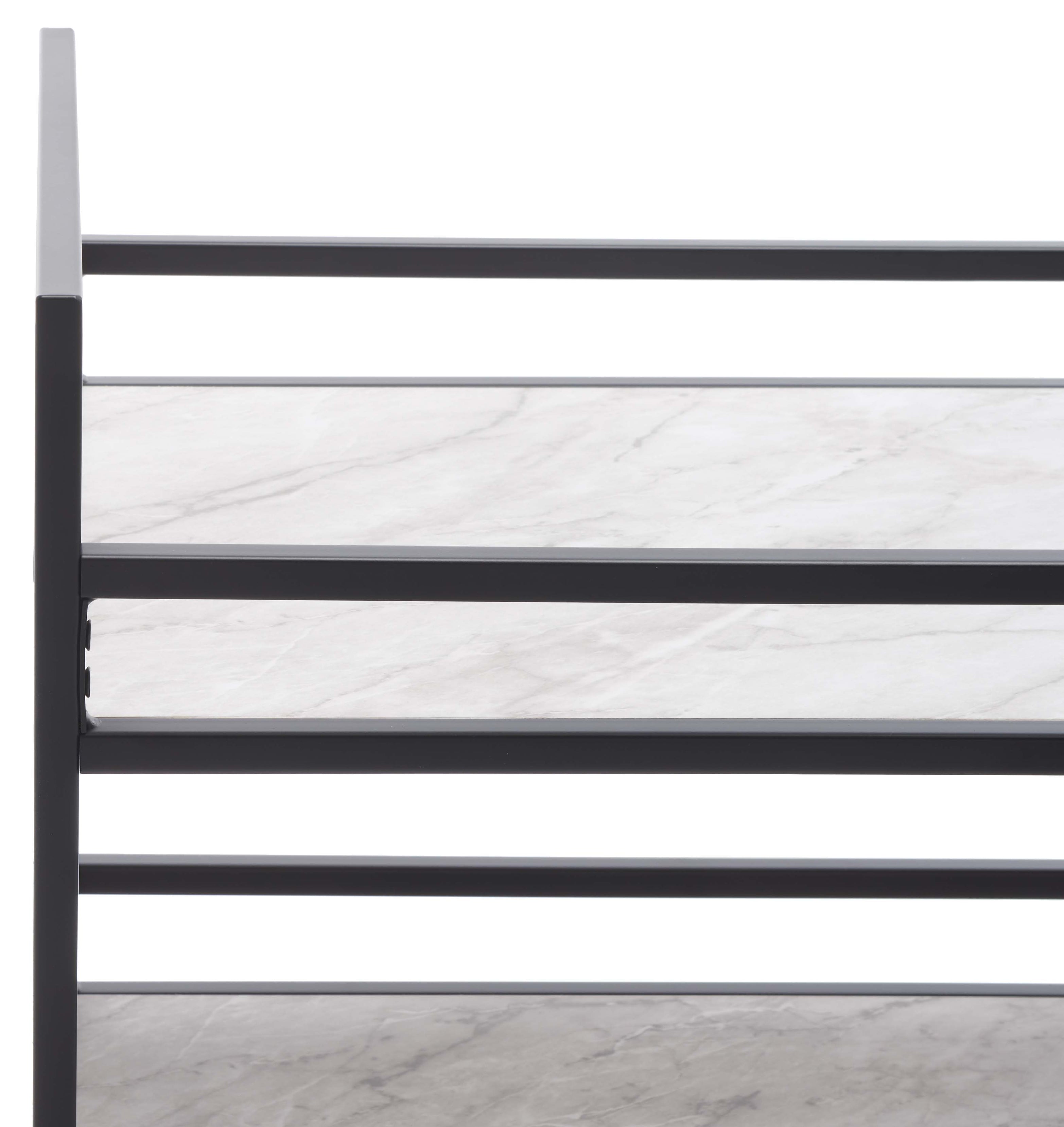 Safavieh Idria 3 Tier Bar Cart , BCT8010 - Matte Black / Marble