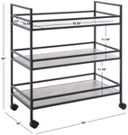 Safavieh Idria 3 Tier Bar Cart , BCT8010 - Matte Black / Marble
