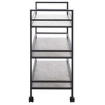 Safavieh Idria 3 Tier Bar Cart , BCT8010 - Matte Black / Marble