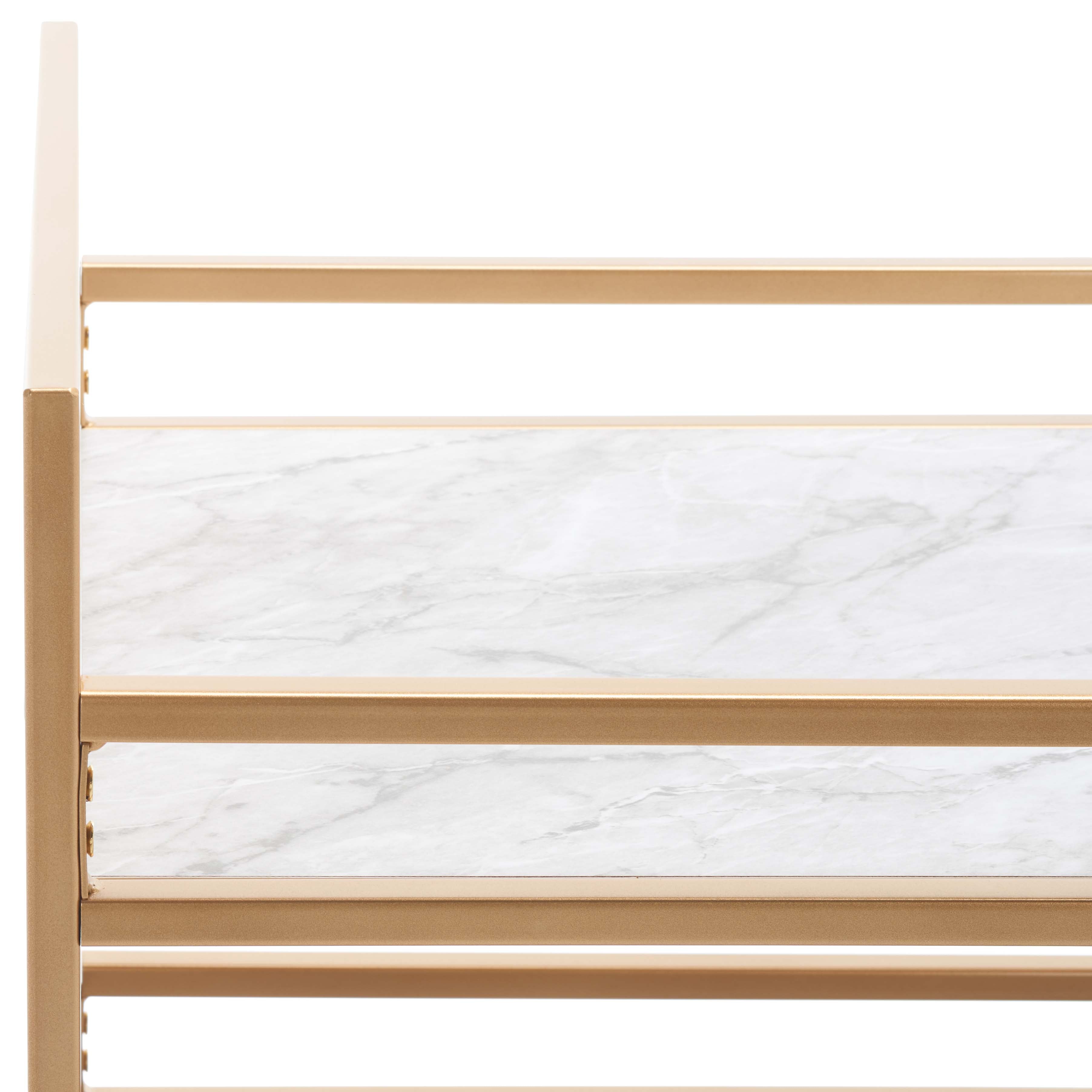 Safavieh Idria 3 Tier Bar Cart , BCT8010 - Gold / Marble