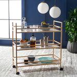 Safavieh Idria 3 Tier Bar Cart , BCT8010 - Gold / Marble