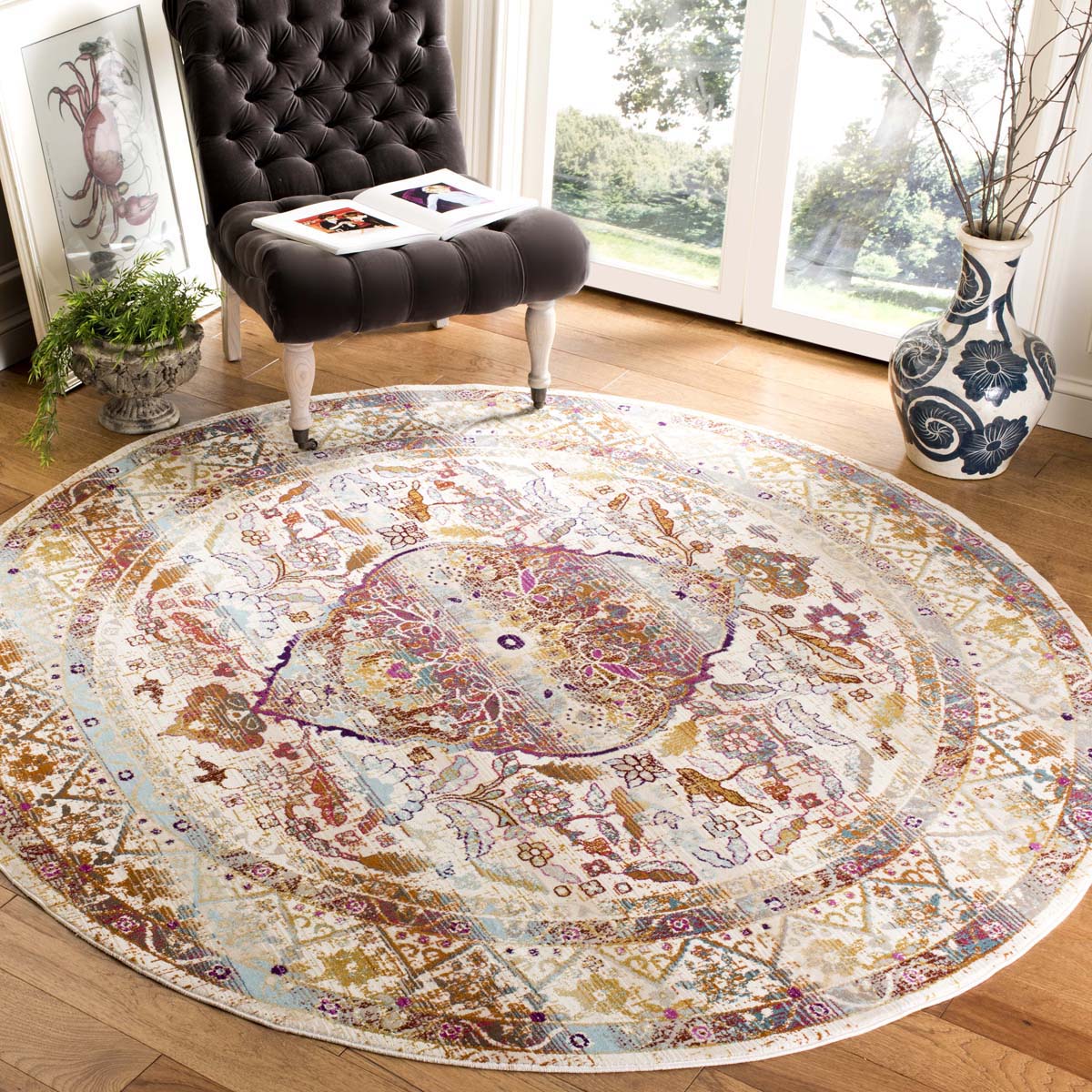 Safavieh Baldwin 189 Rug, BDN189 - Ivory / Fuchsia