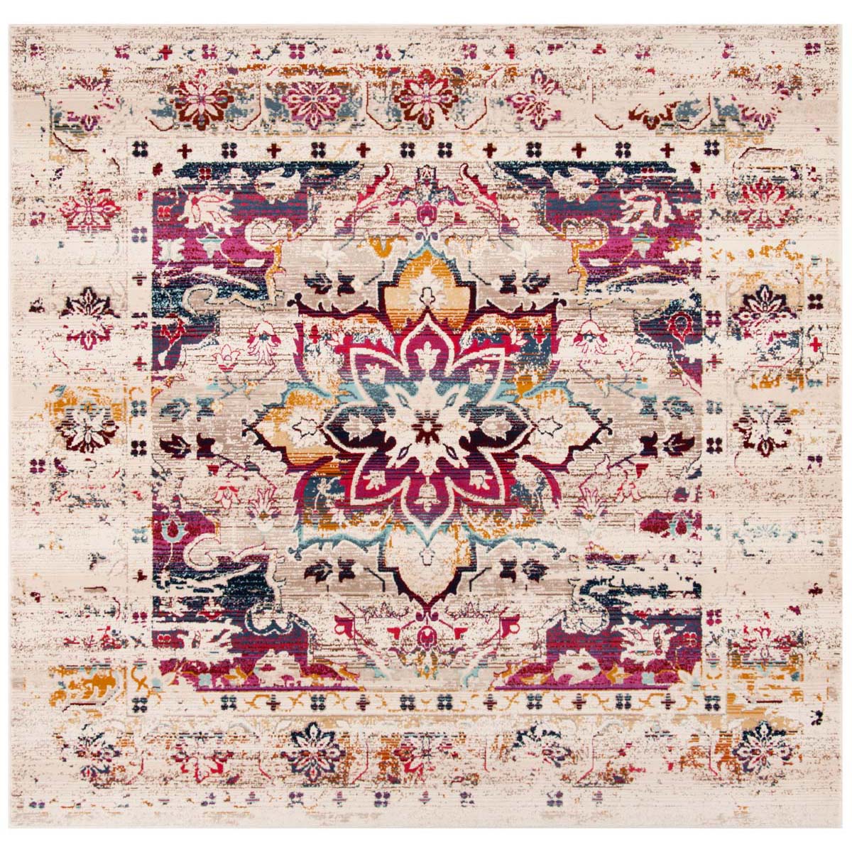 Safavieh Baldwin 193 Rug, BDN193 - Cream / Fuchsia