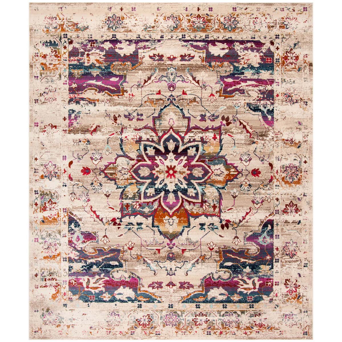 Safavieh Baldwin 193 Rug, BDN193 - Cream / Fuchsia
