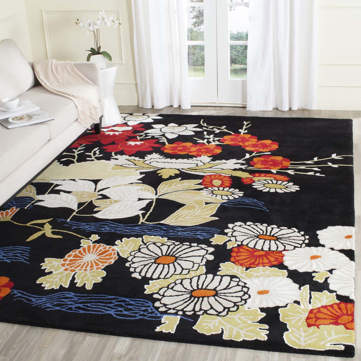 Safavieh Bella 124 Rug, BEL124 - Black / Multi