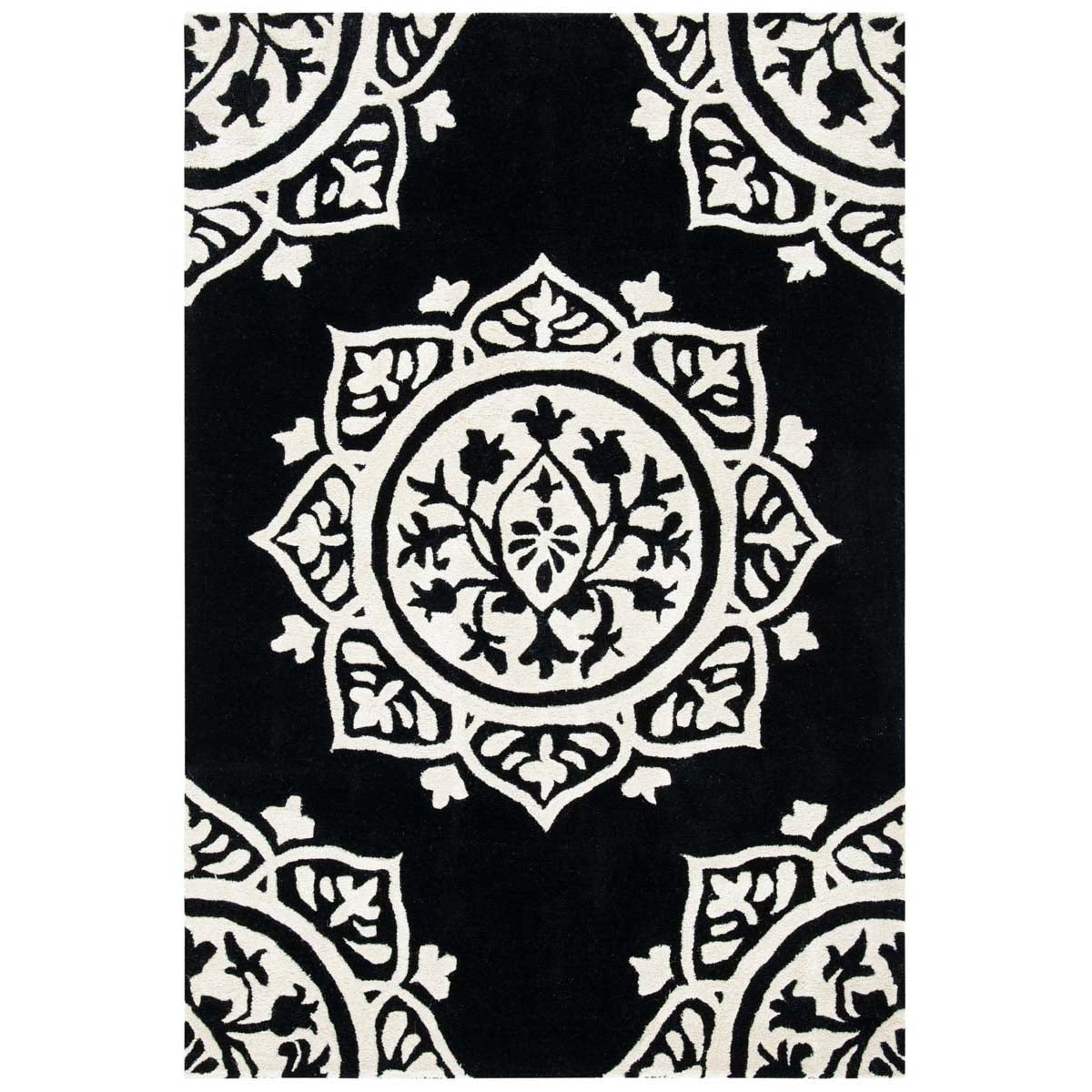 Safavieh Bella 136 Rug, BEL136 - Black / Ivory
