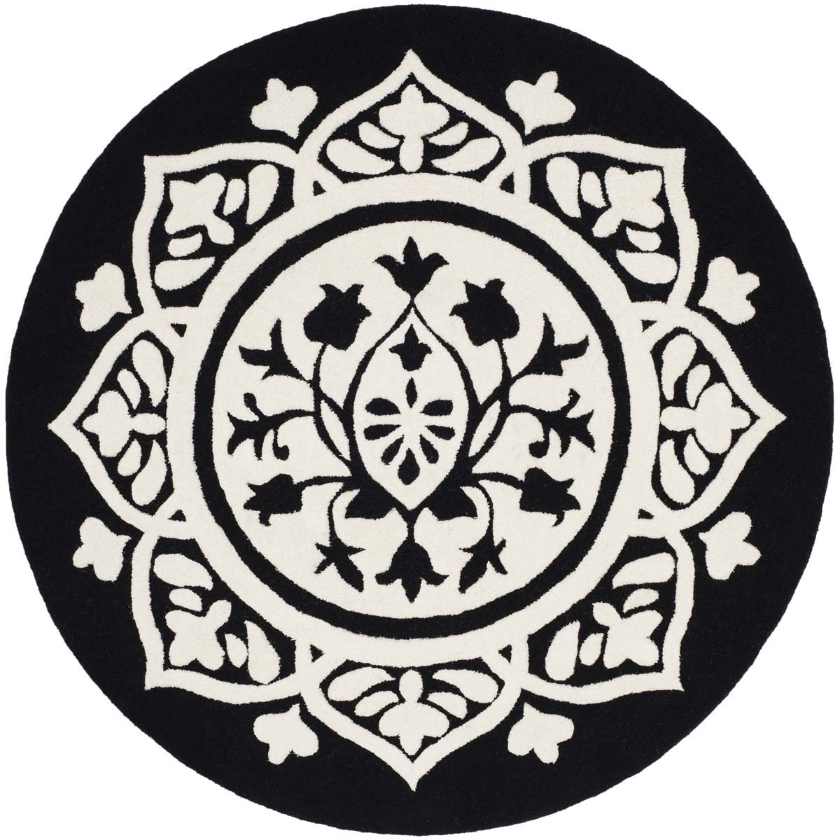 Safavieh Bella 136 Rug, BEL136 - Black / Ivory