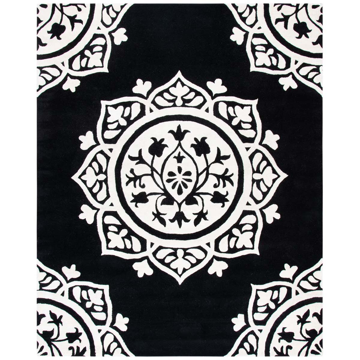 Safavieh Bella 136 Rug, BEL136 - Black / Ivory