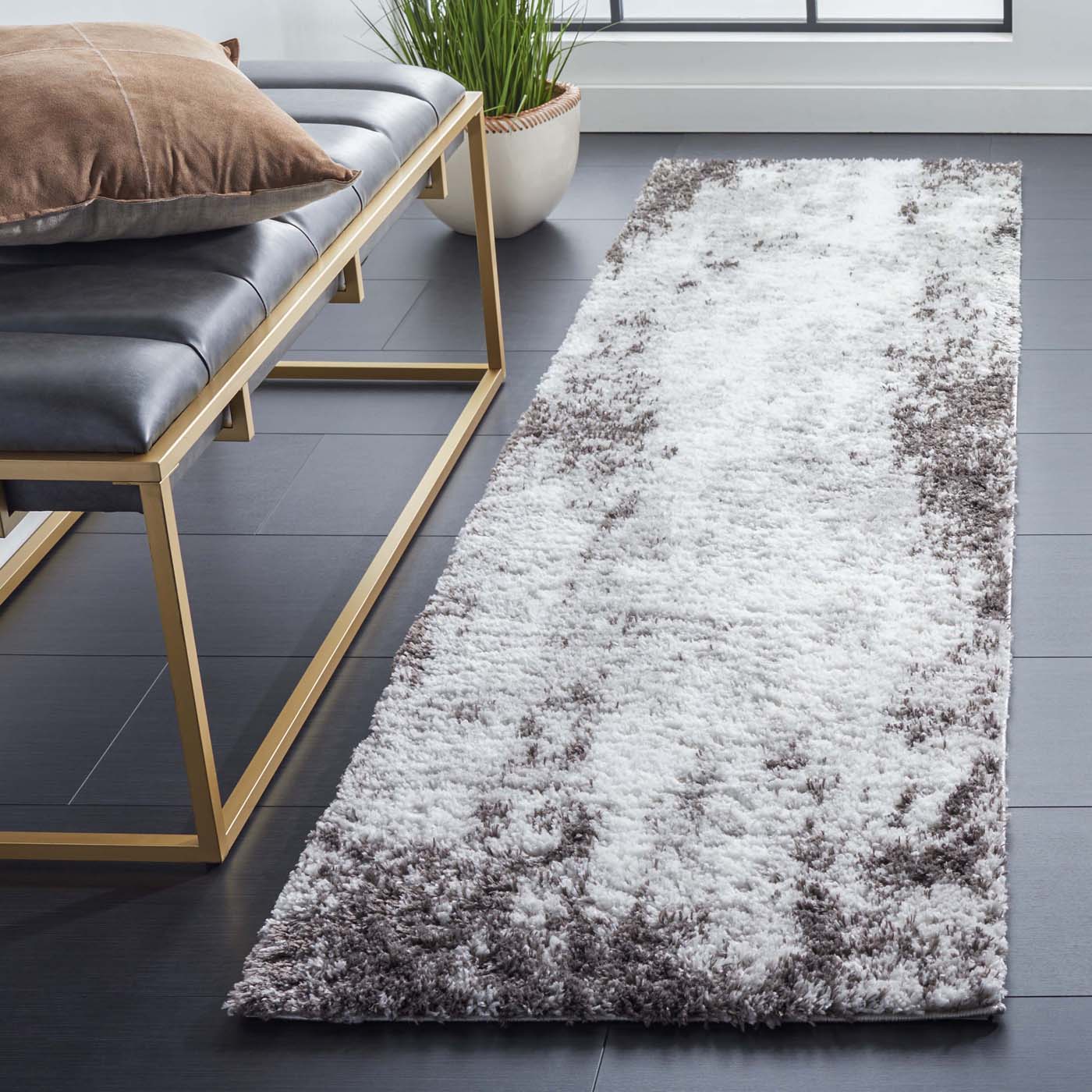 Safavieh Berber Shag 543 Rug, BER543 - GREY / DARK GREY