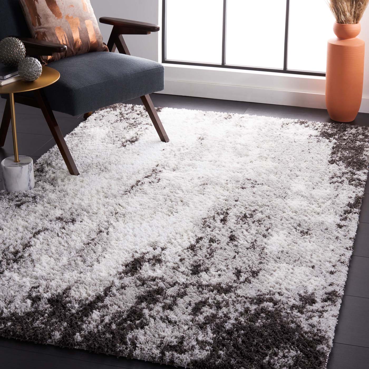 Safavieh Berber Shag 543 Rug, BER543 - GREY / DARK GREY