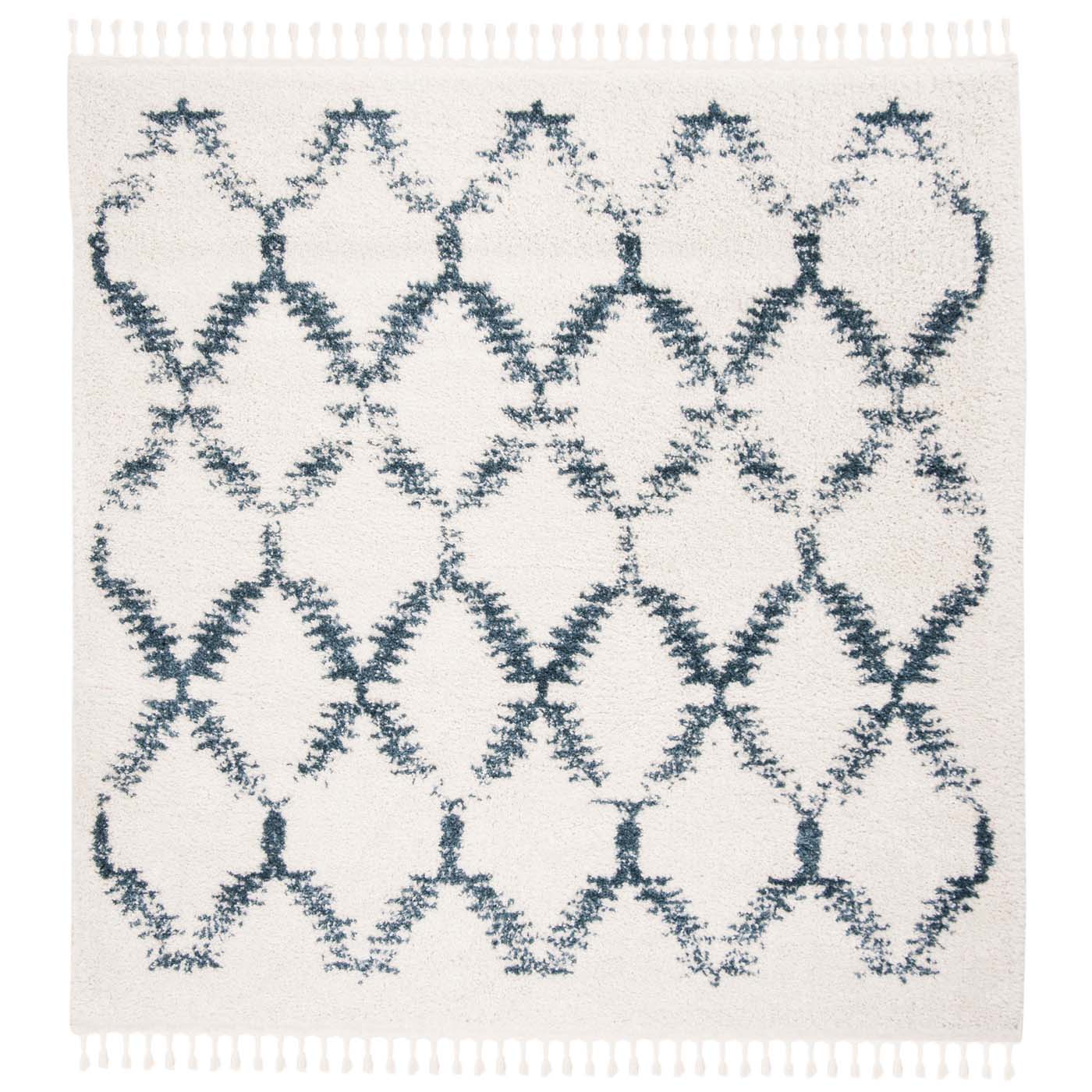 Safavieh Berber Fringe Shag 524 Rug, BFG524 - Cream / Blue