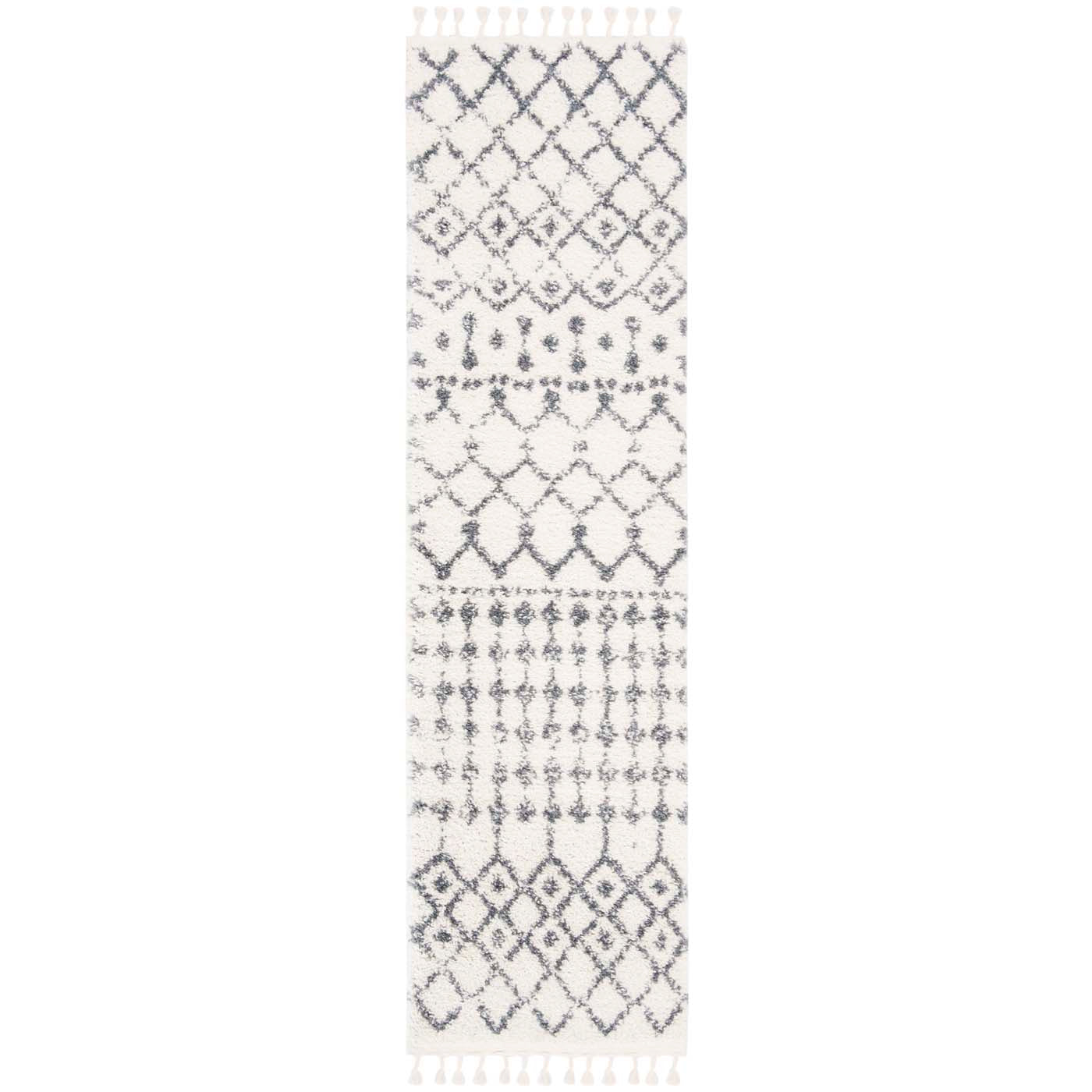 Safavieh Berber Fringe Shag 540 Rug, BFG540 - Cream / Dark Grey