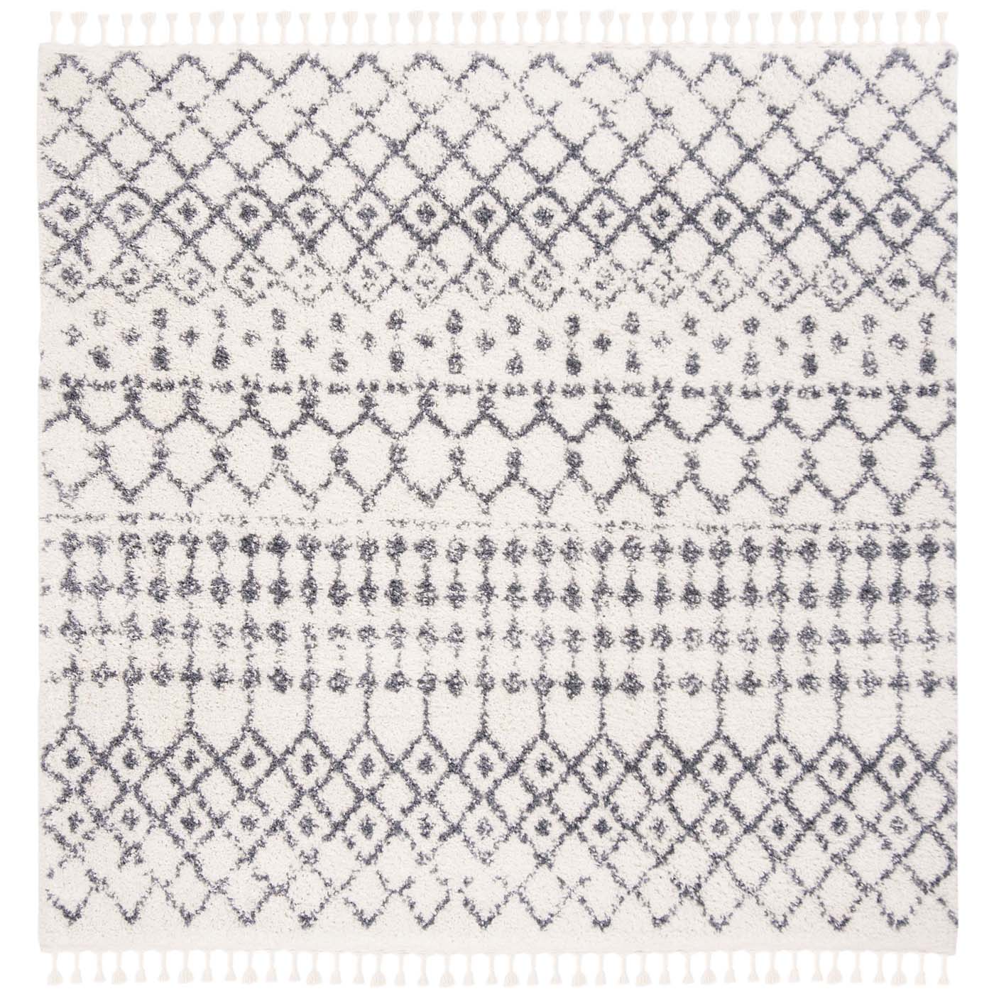 Safavieh Berber Fringe Shag 540 Rug, BFG540 - Cream / Dark Grey