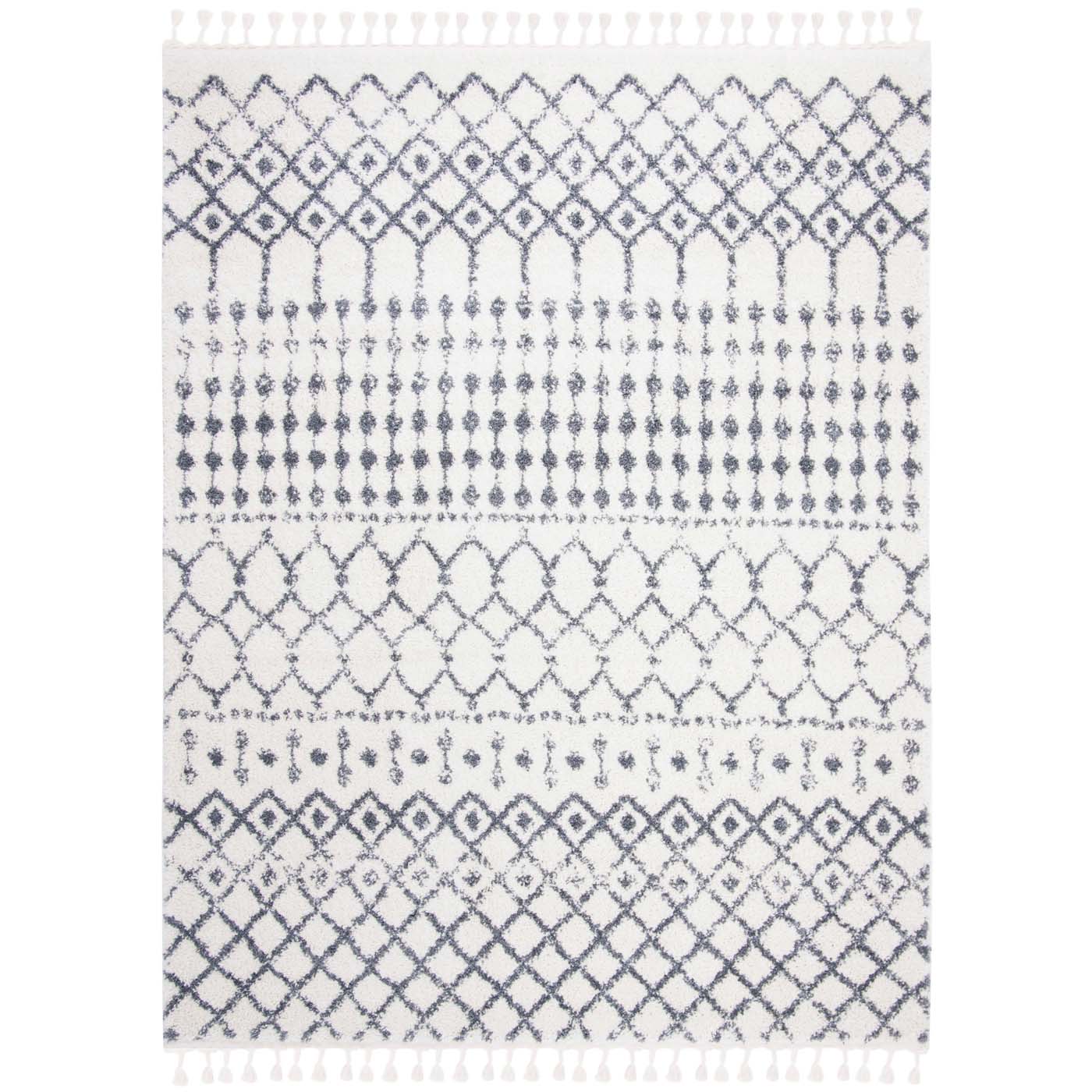 Safavieh Berber Fringe Shag 540 Rug, BFG540 - Cream / Dark Grey