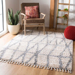 Safavieh Berber Fringe Shag 605 Rug, BFG605 - Cream / Grey