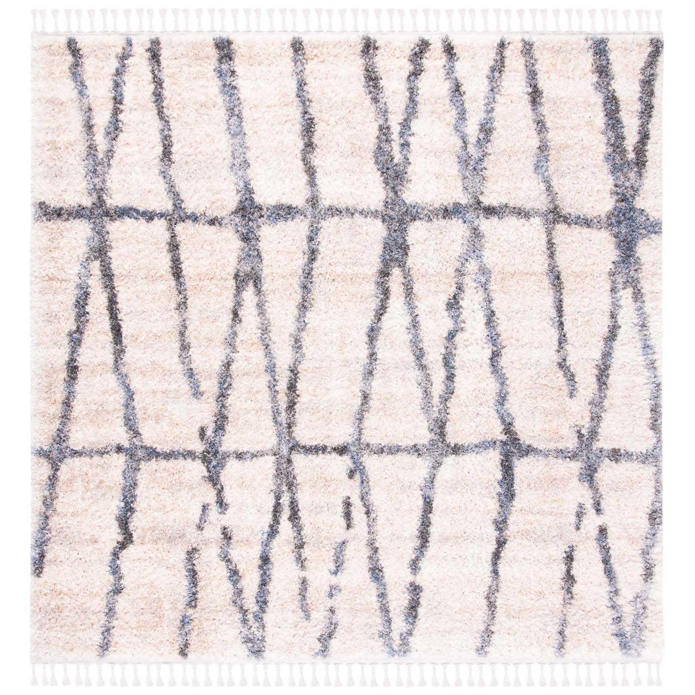 Safavieh Berber Fringe Shag 605 Rug, BFG605 - Cream / Grey