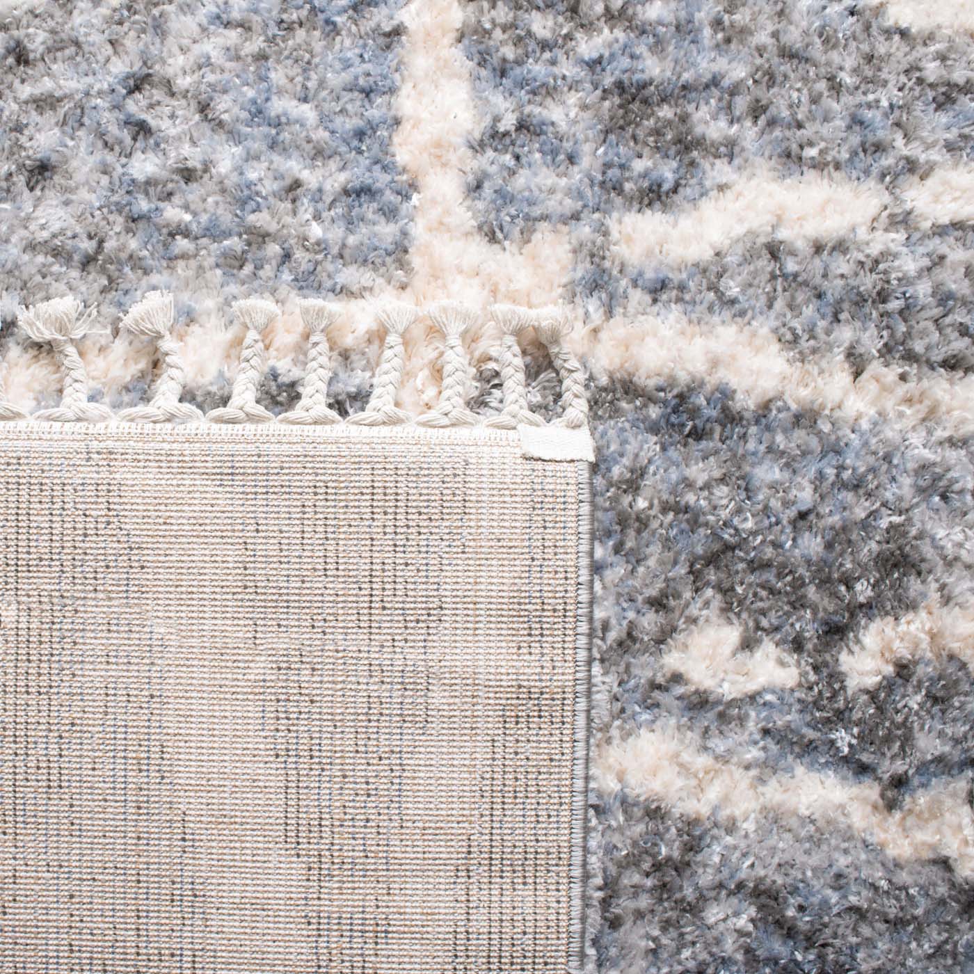 Safavieh Berber Fringe Shag 605 Rug, BFG605 - Grey / Cream